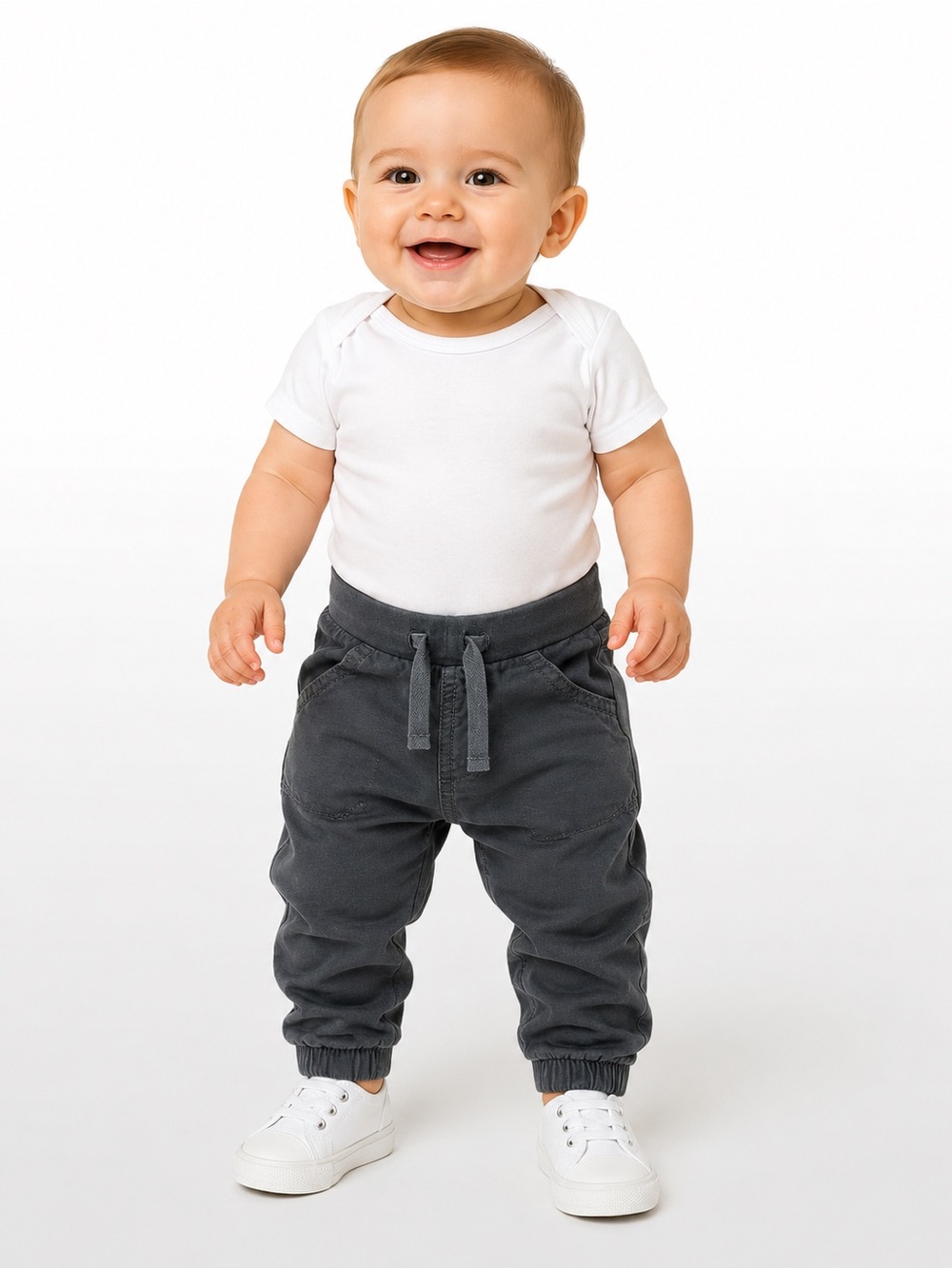 Old Navy Baby Jogger Pants Gray Pull On Cotton 3-6 Months